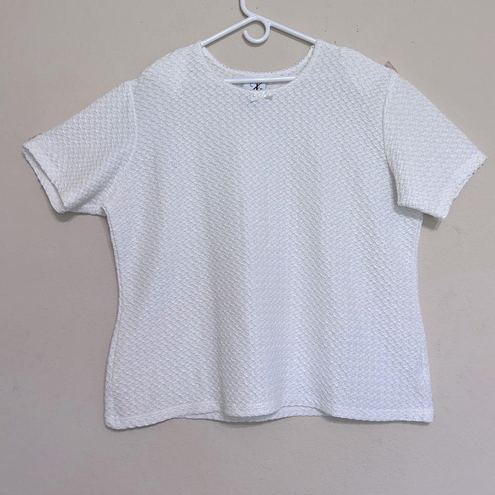 JK America Top Women's Size 26/28 White Plus Size Blouse Career Boho